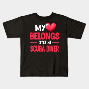 My heart belongs to a scuba diver Kids T-Shirt